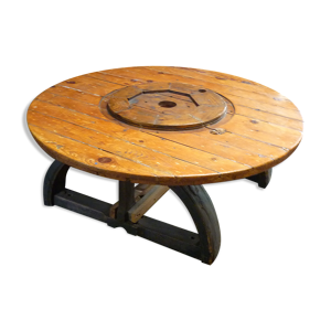 table basse artisanale - bois ancienne