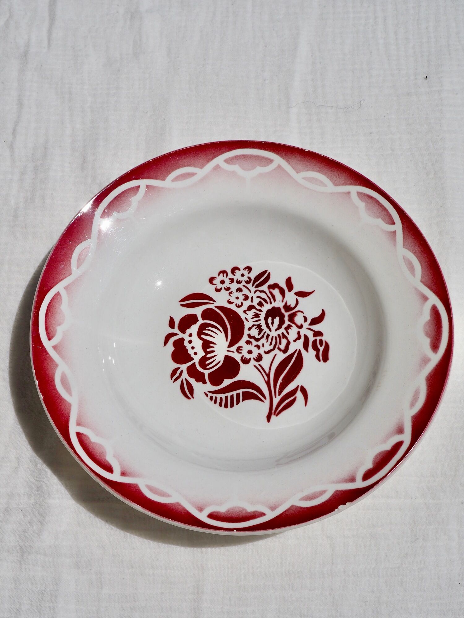 Set of 6 hollow plates Terre de Fer, model "Odette", Digoin Sarreguemines