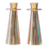 Set of 2 solid brass candlesticks