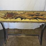 Vintage lava stone console signed Jean Jaffeux