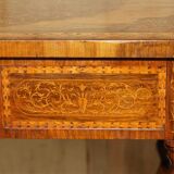 William & Mary antique marquetry drawer desk in Seaweed style.