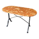 Oblong bistro table in Caunes stone and black cast iron, 120 x 60 cm