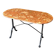 Oblong bistro table in Caunes stone and black cast iron, 120 x 60 cm