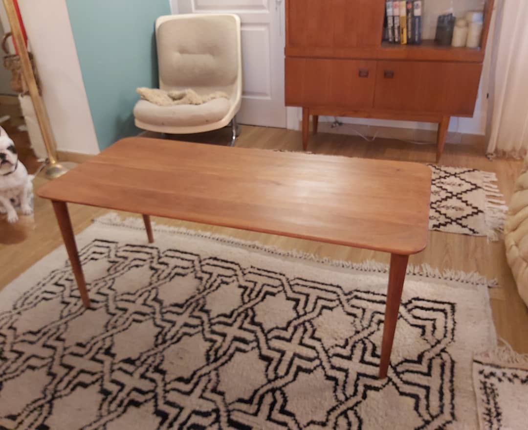 1960s solid teak coffee table