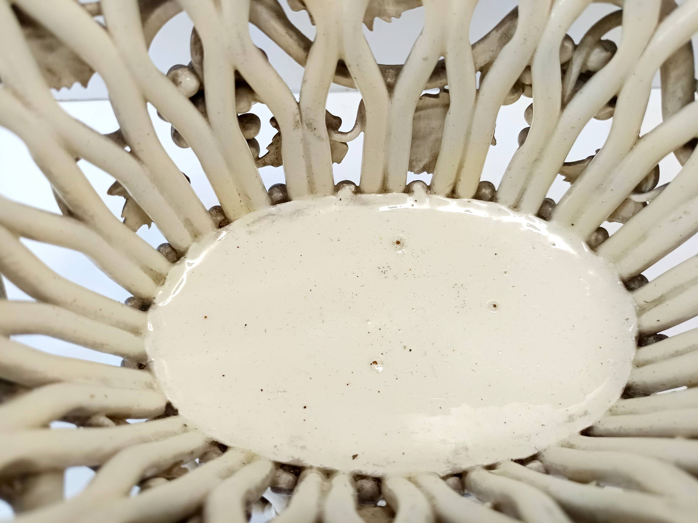 Creamy White Ceramic Fruit Bowl or Centerpiece by Charles de Boissimon