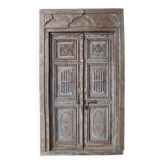 Ancient Indian Door in Old Teak