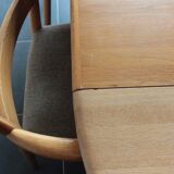 Danish table and 6 chairs set, by Niels Moller, 1960