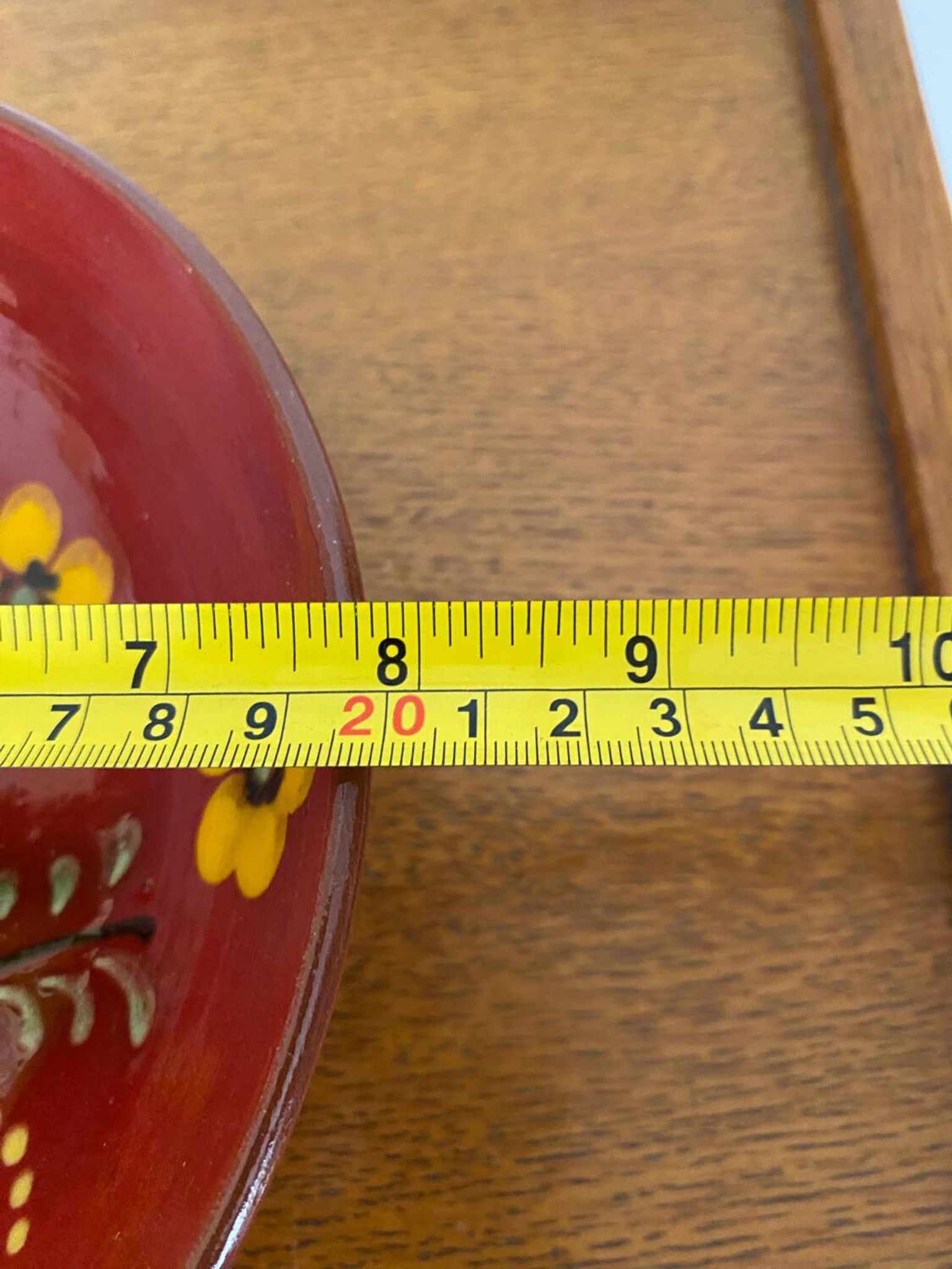 Signed red flower bird cup