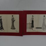 4 fashion drawings in ink and wash, signed and dated 1930 Marie DELEUSE (XIX-XXth century)