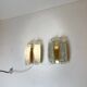 Glass and brass wall lights by Doria, 1960s