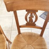 6 chaises en merisier massif « les fables de la fontaine «