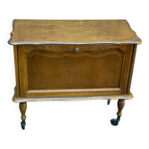 Bar vintage Louis XV sur roulettes en bois des années 60