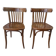pair of dark bistro chairs, rounded backs, Baumann style