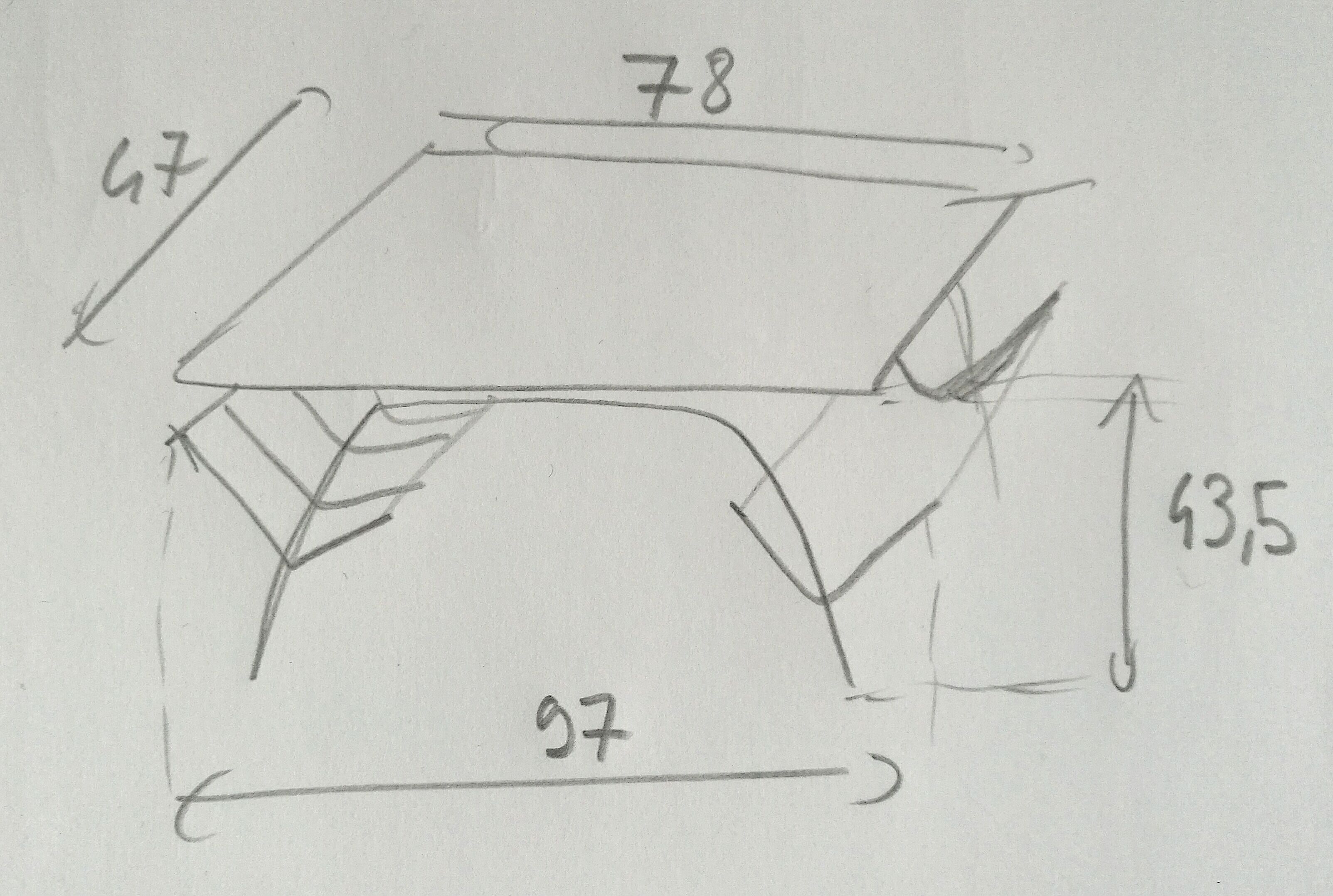 Low table 60s black and wood