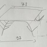 Low table 60s black and wood