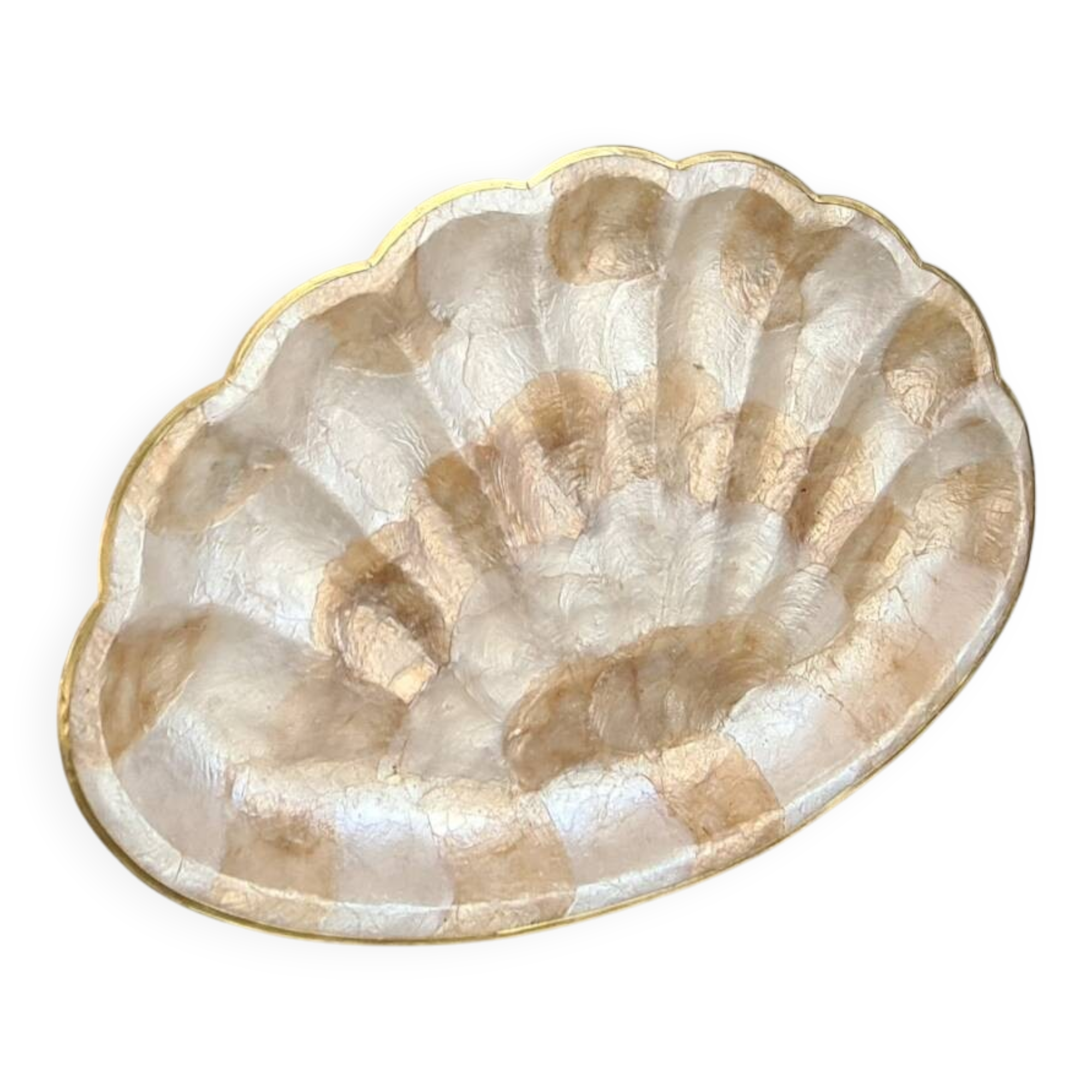 Vintage mother-of-pearl and gold trinket dish – decorative bowl