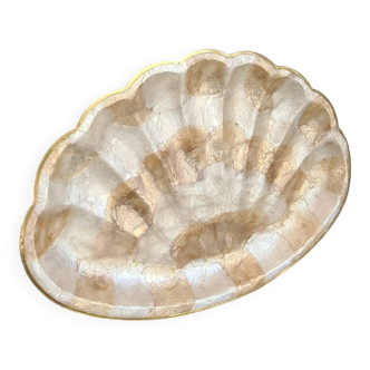 Vintage mother-of-pearl and gold trinket dish – decorative bowl