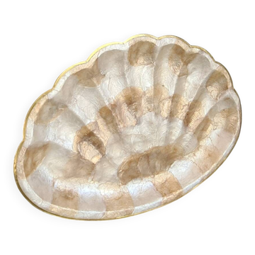 Vintage mother-of-pearl and gold trinket dish – decorative bowl