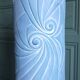 Blue ceramic column between Art Deco and Cubism, around 1980.