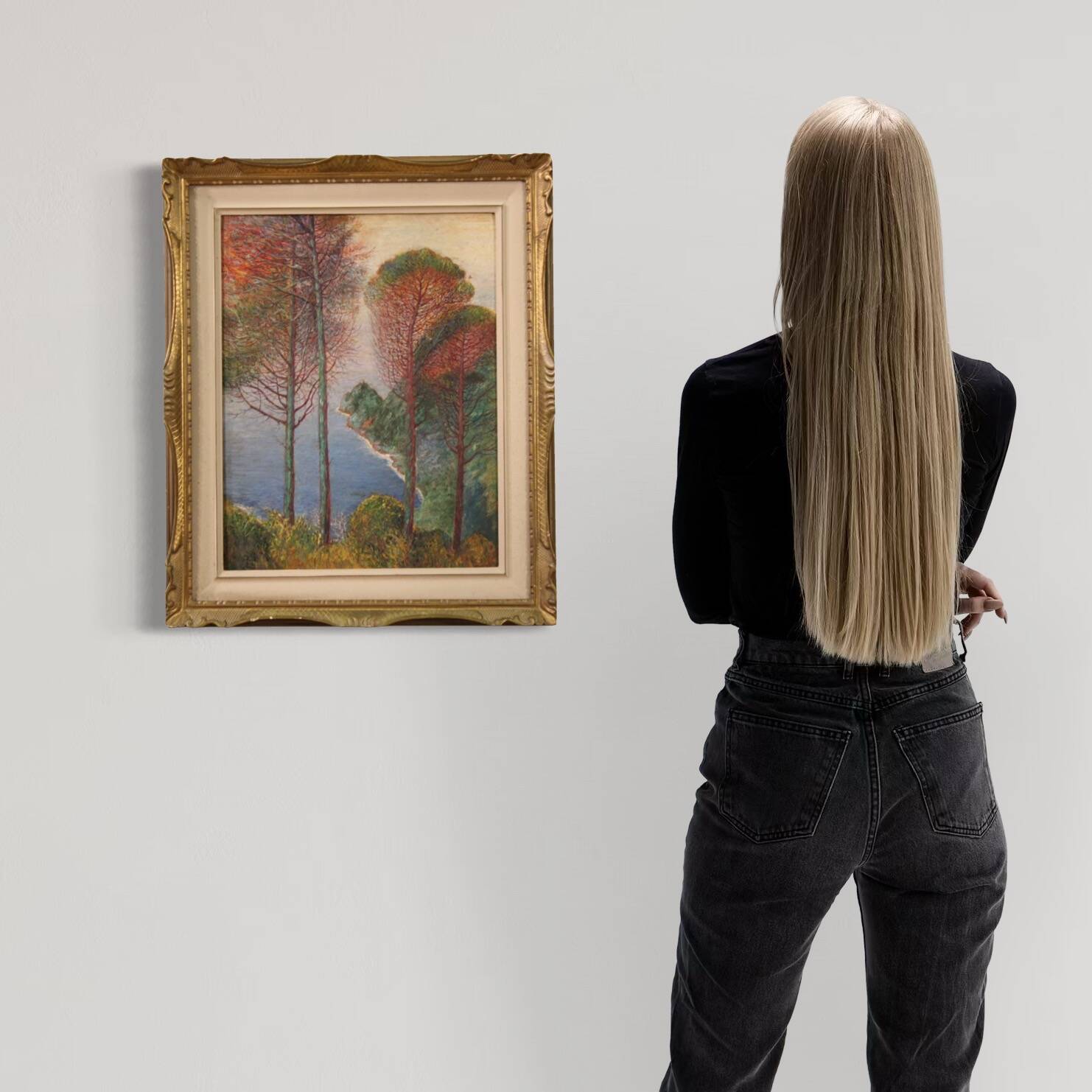 Italian landscape signed painting 20th century