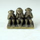 Presse-papiers singes en laiton, figurine, vintage des années 1950