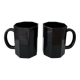 Vintage French Octagonal Black Glass Mugs | Set of 2 | Arc France | 1980s