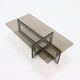 Brutalist steel and smoked glass coffee table 1970s