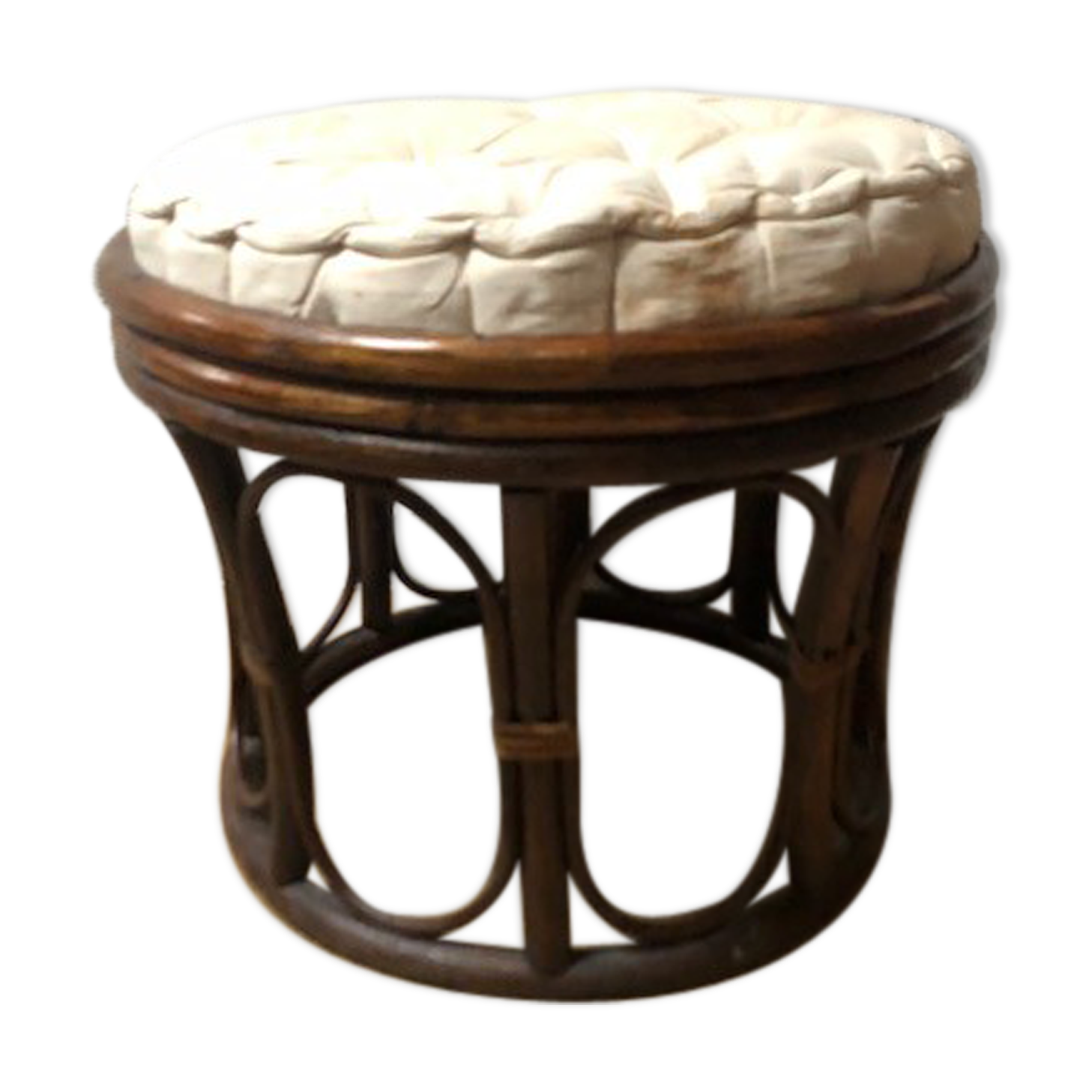 Vintage rattan tabouret