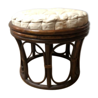 Vintage rattan tabouret