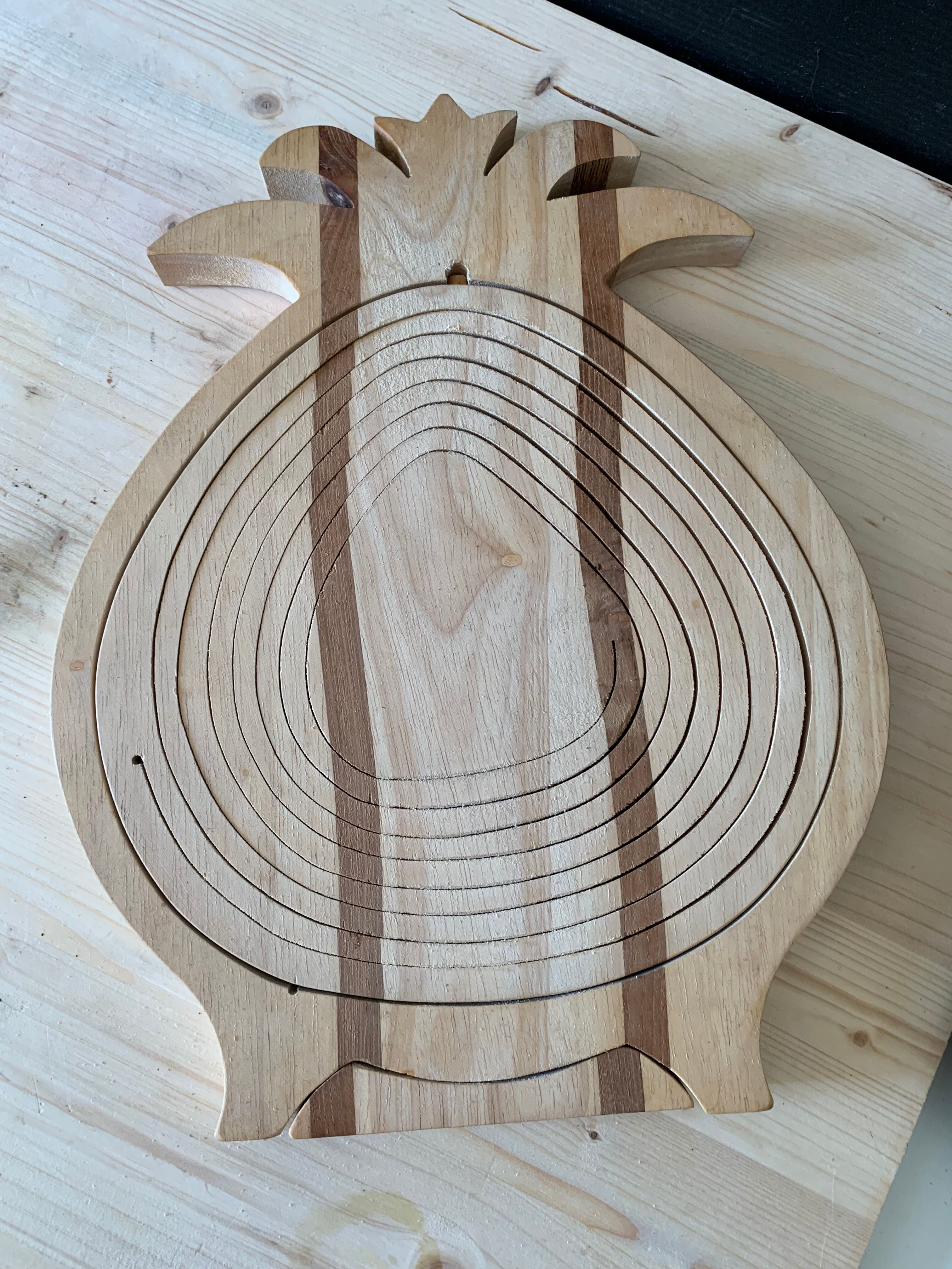 Wooden fruit cutting