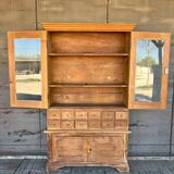 Old display cabinet in raw wood