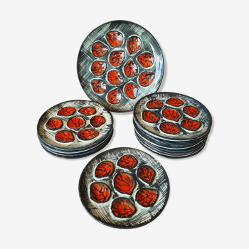 Pornic 60s oyster serving plates