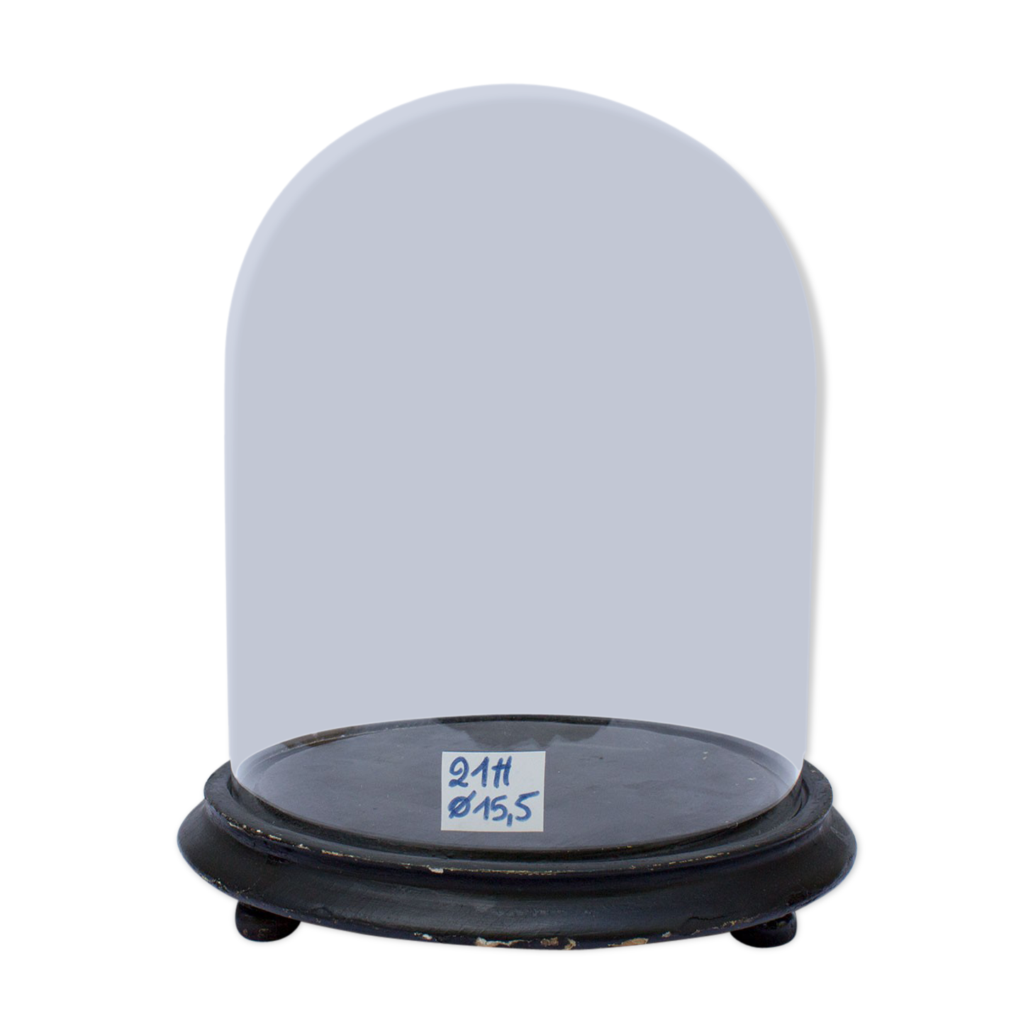 Old round glass globe 21 x 15.5 cm