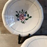 Round hollow plate, old pink model Graziella, Digoin Sarreguemines 1930.