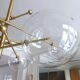 Brass & Borosilicate Glass Suspension "RD15 6 ARMS" design Schwung
