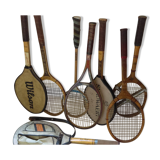 Old wooden tennis rackets