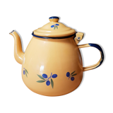 Théière vintage émaillée jaune