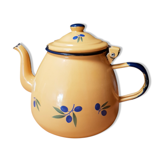 Yellow enamelled vintage teapot