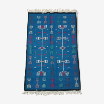 Tapis bleu 105x155cm