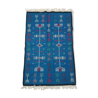 Tapis bleu 105x155cm