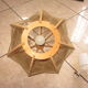 Suspension vintage en bois et fils