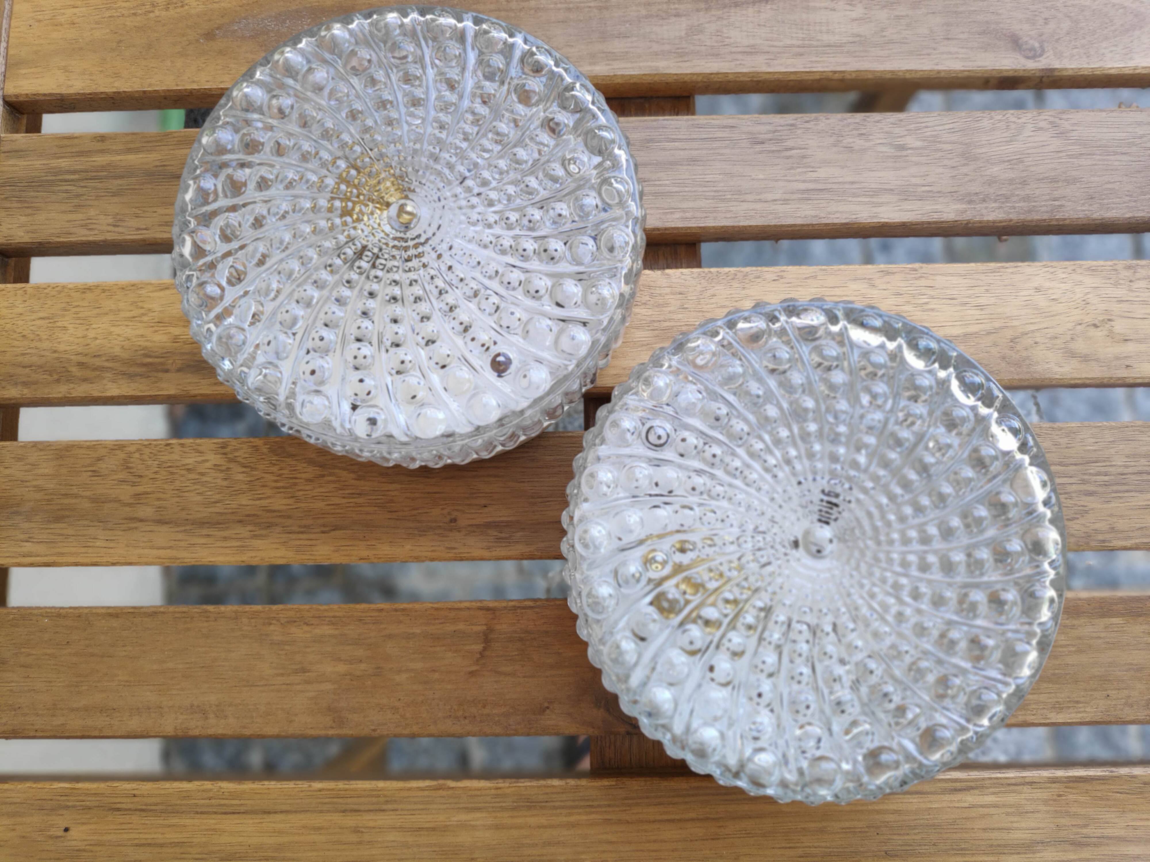 Set of 2 ceiling lights with a small bubble effect (L-0231)