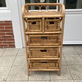 Vintage rattan chiffonier
