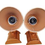 2 vintage pine wall light fixtures