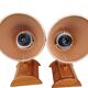 2 vintage pine wall light fixtures