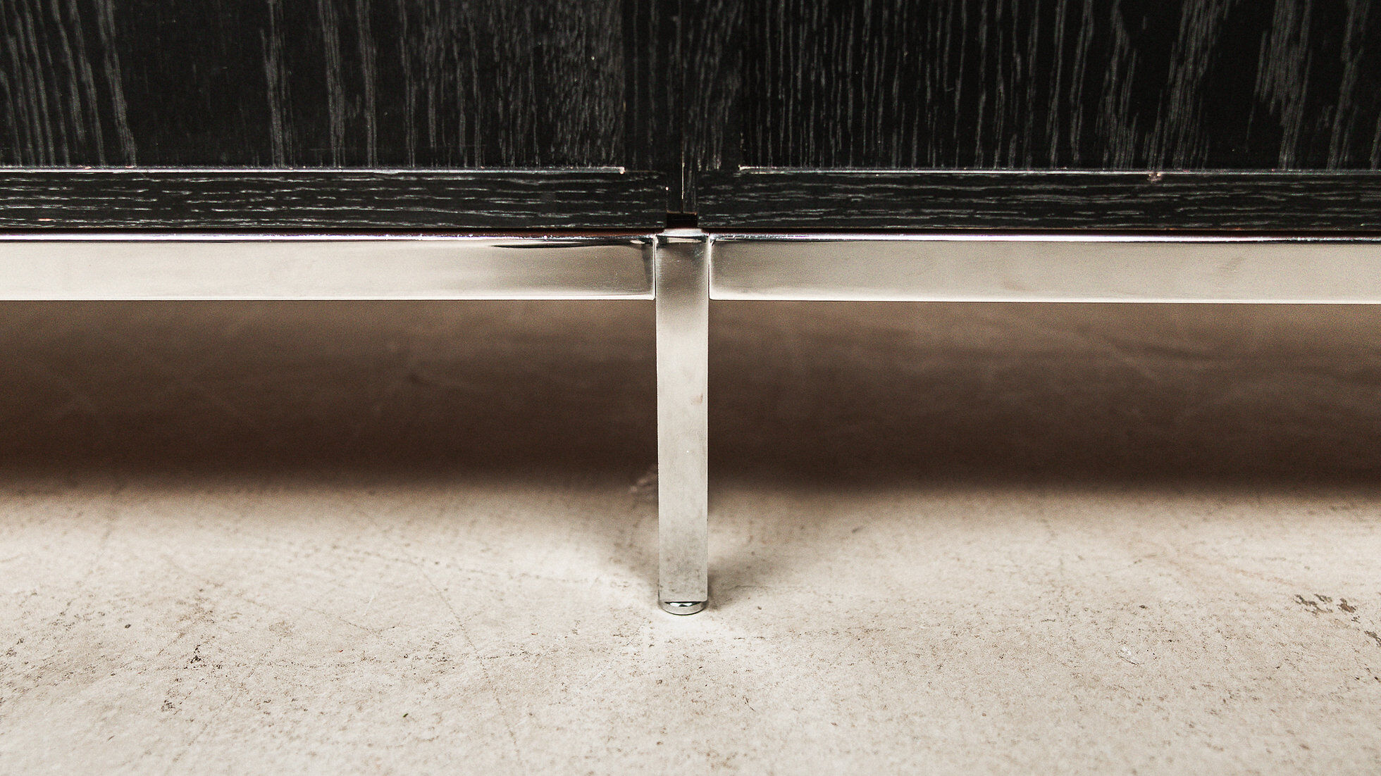 Florence Knoll sideboard in black oak and chrome for Knoll International, 1960s