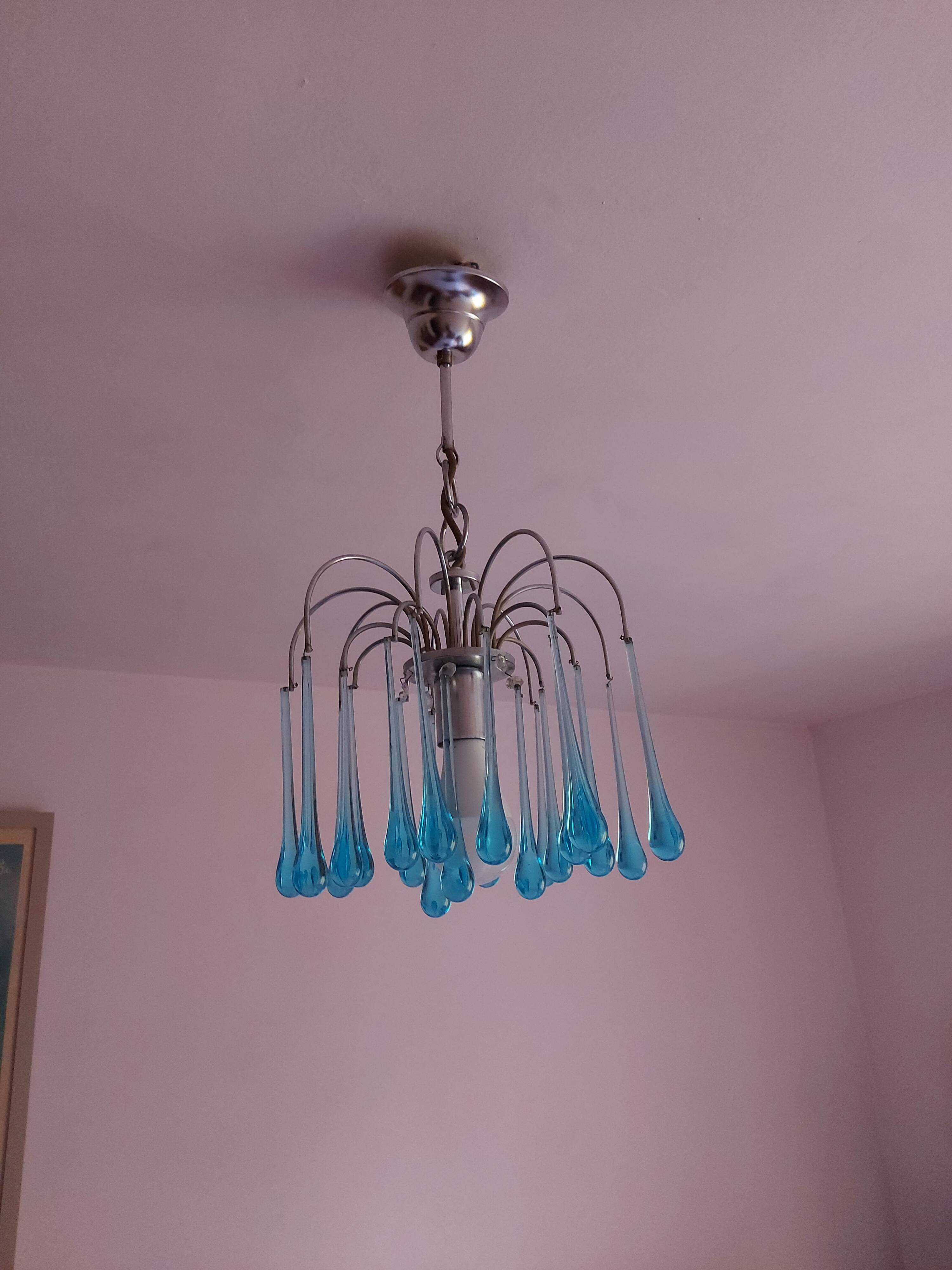 Chandelier Murano drops of water Paolo Venini