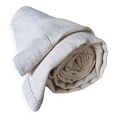 Drap ancien français tissé à la main – Lin naturel, début du 20ème siècle, 210 × 280 cm, 2 kg