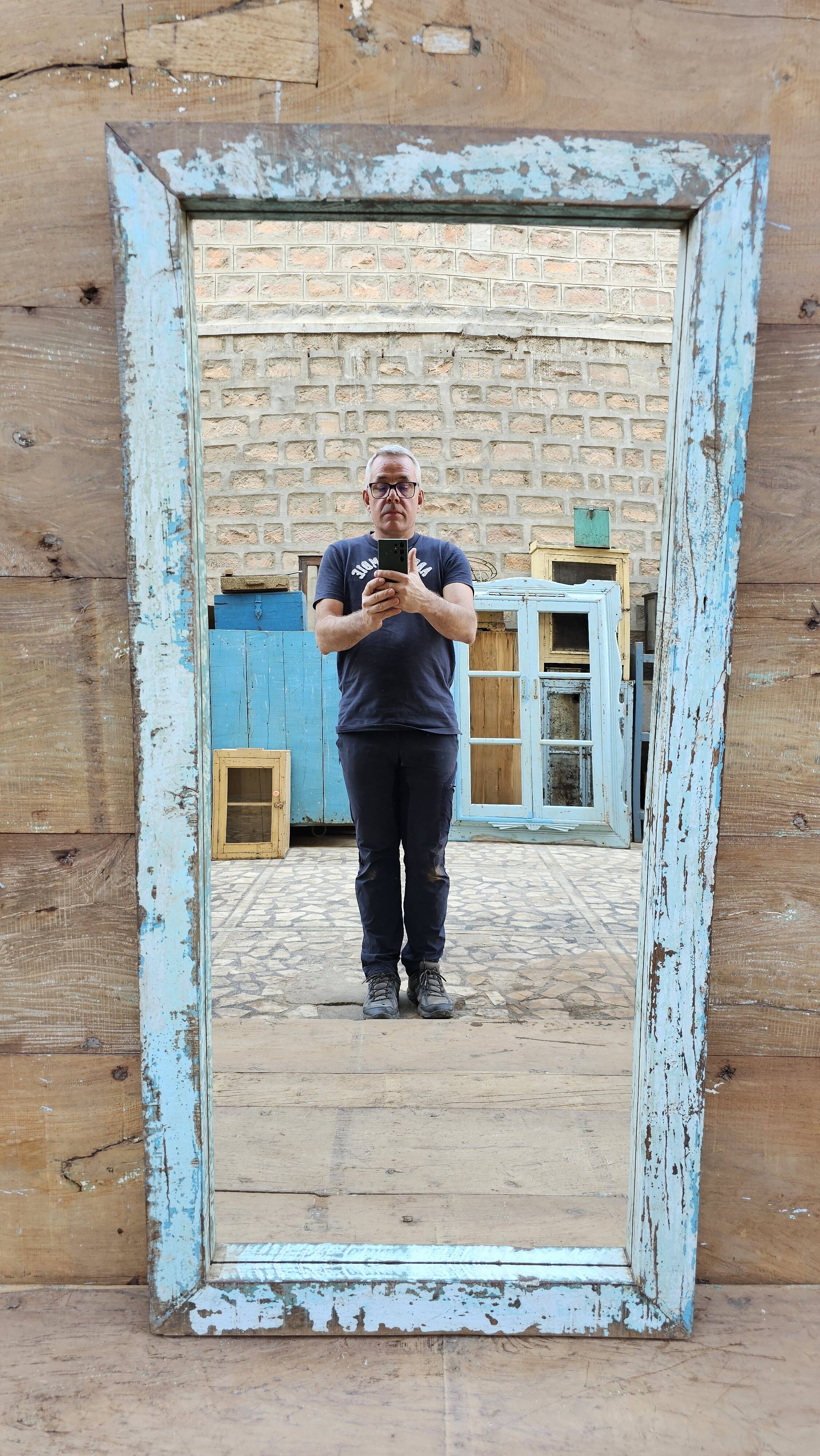 Teak mirror from Burma