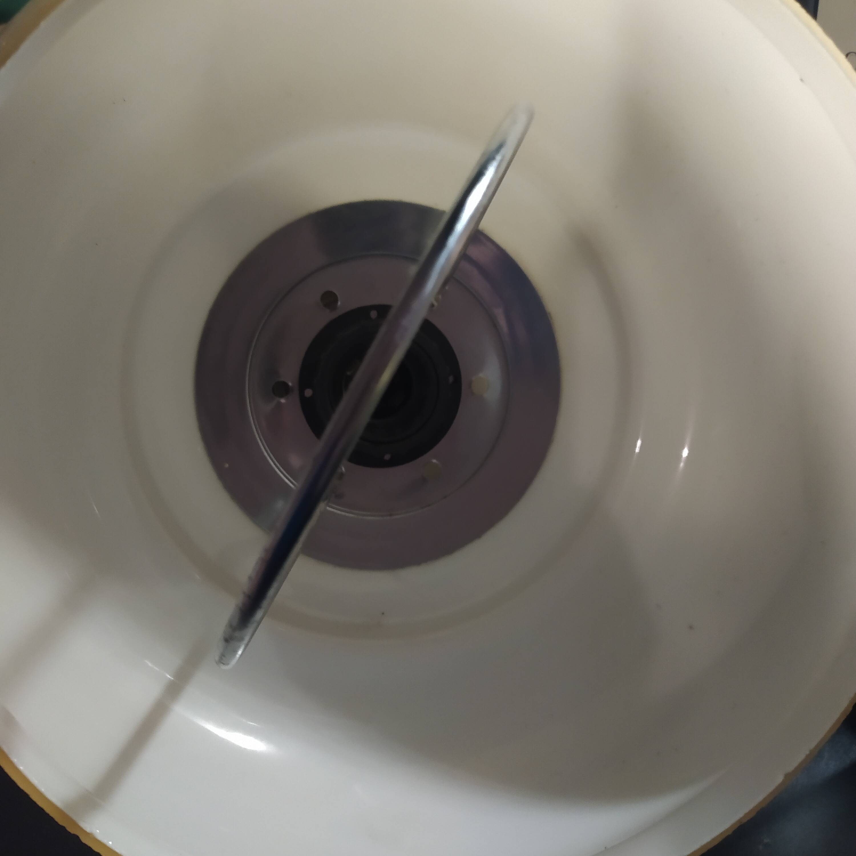 vintage opaline suspension Italy 1970 Rolly system